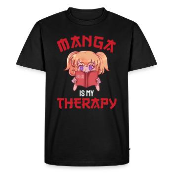Manga is my Therapy Gift for Manga fans - T-shirt Premium bio Homme - noir - Devant - Nico (187cm)