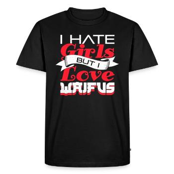 Je déteste les filles mais j'aime Waifus - T-shirt Premium bio Homme - noir - Devant - Nico (187cm)