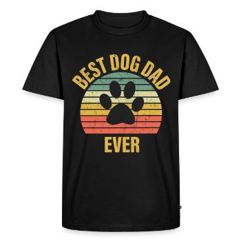 Meilleur chien papa de tous les temps - T-shirt Premium bio Homme - noir - Devant - Nico (187cm)