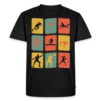Athletics Vintage Retro Athletics - Men's Premium Organic T-Shirt - black - Front - Nico (187cm)