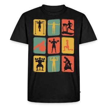 Gym retro vintage gym - Men's Premium Organic T-Shirt - black - Front - Nico (187cm)