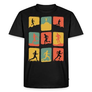 TrailRunning Trail Run Retro Vintage - Men's Premium Organic T-Shirt - black - Front - Nico (187cm)