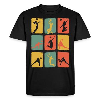 Volleyball retro vintage - Men's Premium Organic T-Shirt - black - Front - Nico (187cm)