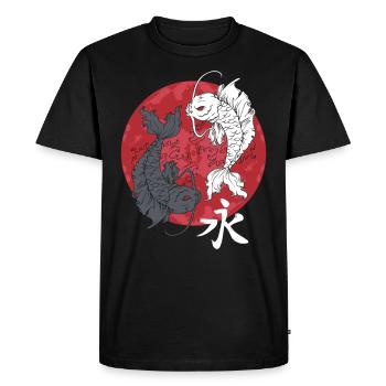 Étang à poissons d'ornement japonais Koi Japon poisson cadeau - T-shirt Premium bio Homme - noir - Devant - Nico (187cm)
