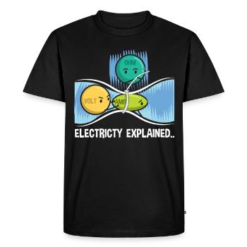 Electricité Electricité Cadeau drôle - T-shirt Premium bio Homme - noir - Devant - Nico (187cm)