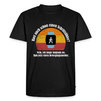 Have already a pedometer saying funny - Men's Premium Organic T-Shirt - black - Front - Nico (187cm)