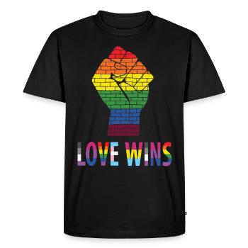 Love Wins Gay Pride - Men's Premium Organic T-Shirt - black - Front - Nico (187cm)