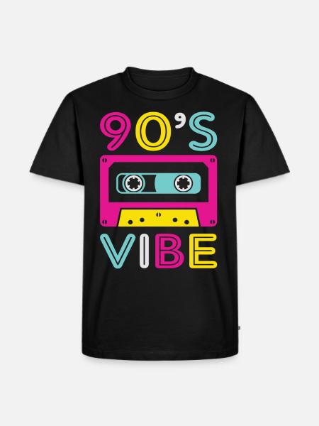 90-luvun 90-luvun muoti 90-luvun musiikki 90-luvun juhla - Premium luomulaatuinen miesten t-paita - musta