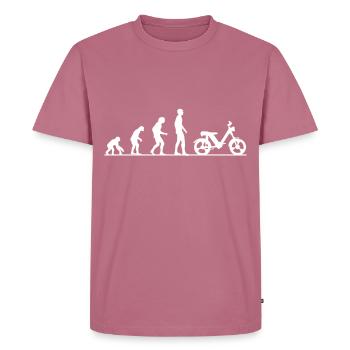 Evolution Affe Mensch Zweitaktfahrer Moped Töffli - Männer Premium Bio T-Shirt - Mauve - Vorne - Nico (187cm)