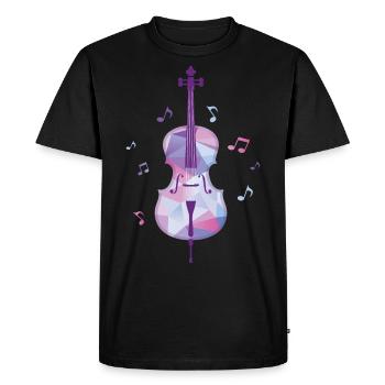 Violin violin polygon music notes classical music - Men's Premium Organic T-Shirt - black - Front - Nico (187cm)