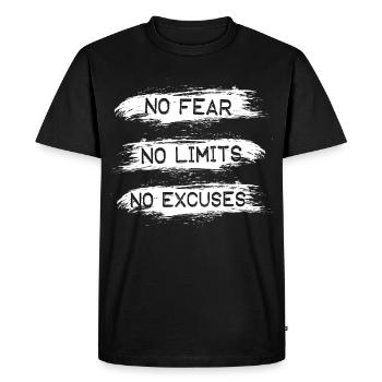 Aucune crainte Aucune limite Aucune excuse - T-shirt Premium bio Homme - noir - Devant - Nico (187cm)
