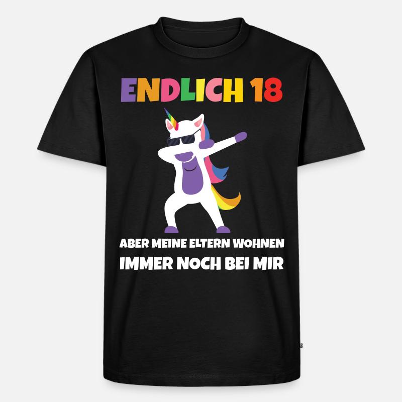 Endlich 18 - Männer Premium Bio T-Shirt - Schwarz