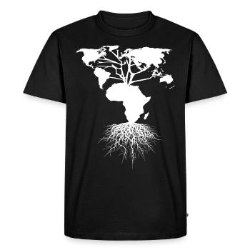 Vêtements africains - T-shirt Premium bio Homme - noir - Devant - Nico (187cm)