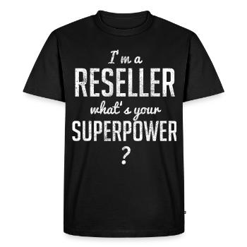 Revendeur revendeur vendeur - T-shirt Premium bio Homme - noir - Devant - Nico (187cm)