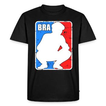 Gousse en bois en russe Bratan Bratan Russia blyad R - T-shirt Premium bio Homme - noir - Devant - Nico (187cm)