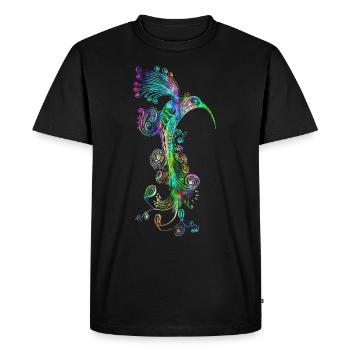 Centangle Colibri psychédelic - T-shirt Premium bio Homme - noir - Devant - Nico (187cm)