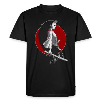 Samurai Girl Sword Japan Warrior Gift - Men's Premium Organic T-Shirt - black - Front - Nico (187cm)