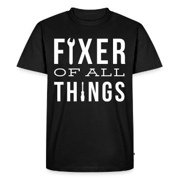 Fixateur de toutes les choses Idée cadeau cool - T-shirt Premium bio Homme - noir - Devant - Nico (187cm)