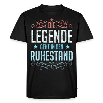 Pensioners legend pension retirement - Men's Premium Organic T-Shirt - black - Front - Nico (187cm)