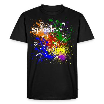 Splash d'idée de cadeau de couleurs fraîches colorées - T-shirt Premium bio Homme - noir - Devant - Nico (187cm)