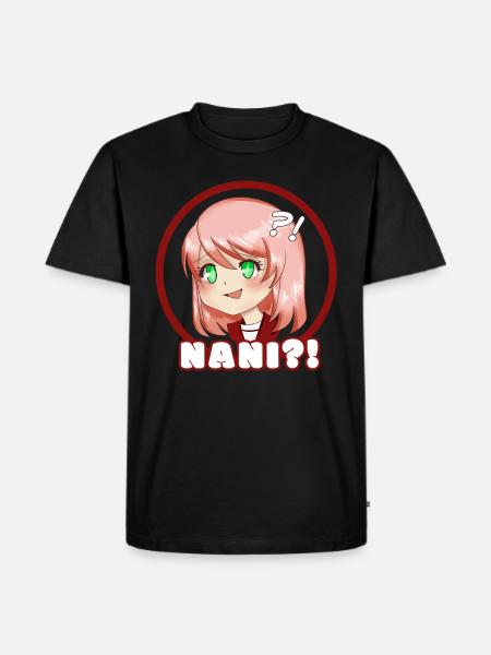 Anime fille disant nani - T-shirt Premium bio Homme - noir