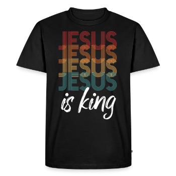 Jesus is king - Men's Premium Organic T-Shirt - black - Front - Nico (187cm)