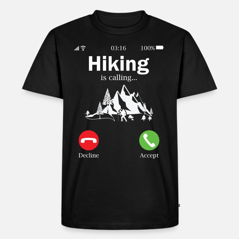 Bergwandern - Männer Premium Bio T-Shirt - Schwarz