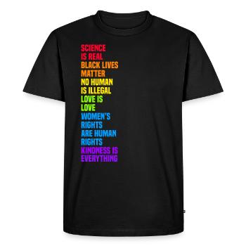 Science is Real Black Lives Matter - T-shirt Premium bio Homme - noir - Devant - Nico (187cm)