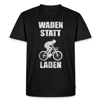 Veau au lieu de boutique cadeau de motos de vélo électrique - T-shirt Premium bio Homme - noir - Devant - Nico (187cm)