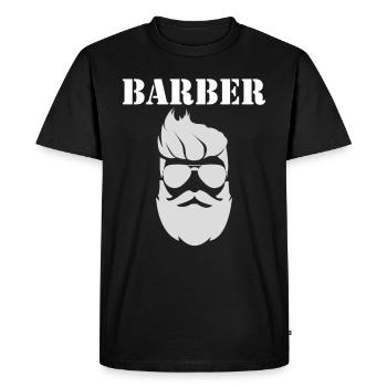 Barber Barbier Barbershop Bart Coiffure Style - T-shirt Premium bio Homme - noir - Devant - Nico (187cm)