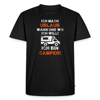 Ich bin Camper! - Männer Premium Bio T-Shirt - Schwarz - Vorne - Nico (187cm)