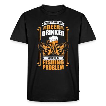 Je suis juste un autre buveur de bière - pêche et bière - T-shirt Premium bio Homme - noir - Devant - Nico (187cm)