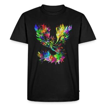 Phénix psychédélique - T-shirt Premium bio Homme - noir - Devant - Nico (187cm)