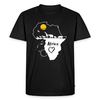 Afrika - Männer Premium Bio T-Shirt - Schwarz - Vorne - Nico (187cm)