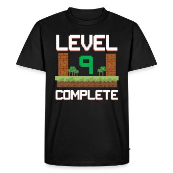 Gamer children 9th birthday boys 9 years level 9 - Men's Premium Organic T-Shirt - black - Front - Nico (187cm)