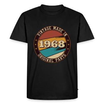 Vintage Made In 1968 52nd Birthday Men - Men's Premium Organic T-Shirt - black - Front - Nico (187cm)
