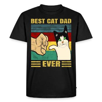Mens Vintage meilleur chat papa jamais cadeau T-shirt - T-shirt Premium bio Homme - noir - Devant - Nico (187cm)