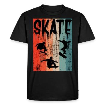 Skate Skateboarding Skating Retro Vintage Skater G - Men's Premium Organic T-Shirt - black - Front - Nico (187cm)