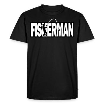 Fischer Fisherman Angel Angler - Men's Premium Organic T-Shirt - black - Front - Nico (187cm)