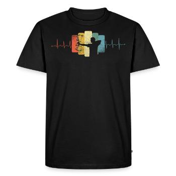 Archer EKG tir à l'arc battement de coeur vintage - T-shirt Premium bio Homme - noir - Devant - Nico (187cm)
