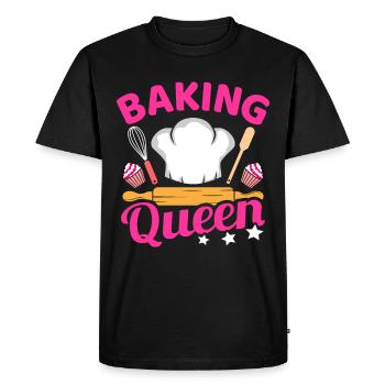 Baking Queen Bake Kitchen Baken saying funny bakery - Men's Premium Organic T-Shirt - black - Front - Nico (187cm)