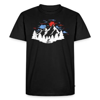 Faire du vélo dans les montagnes - vacances - T-shirt Premium bio Homme - noir - Devant - Nico (187cm)