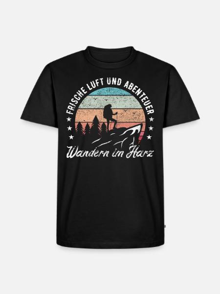 Wandern im Harz - Männer Premium Bio T-Shirt - Schwarz