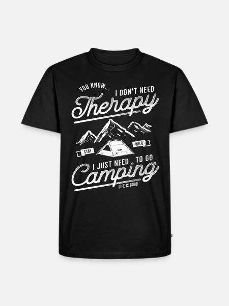 camping therapy - Men's Premium Organic T-Shirt - black