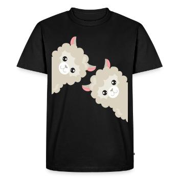Cadeau drôle de lama alpaga - T-shirt Premium bio Homme - noir - Devant - Nico (187cm)