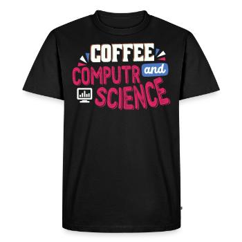 Chemise cadeaux café et ingénieur en informatique - T-shirt Premium bio Homme - noir - Devant - Nico (187cm)