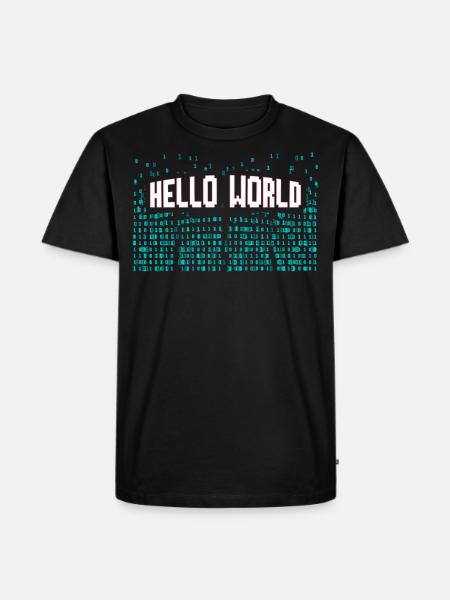 Hello World Computer Scientist Gift - Men's Premium Organic T-Shirt - black