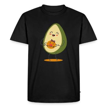Cadeau grossesse enceinte bébé avocat - T-shirt Premium bio Homme - noir - Devant - Nico (187cm)