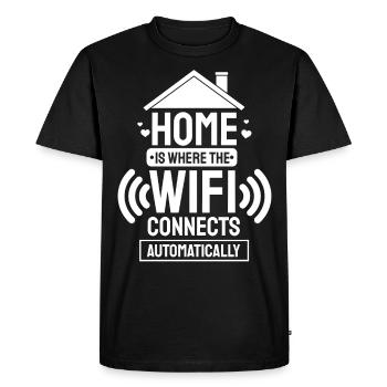 Wifi wireless internet nerd gift - Men's Premium Organic T-Shirt - black - Front - Nico (187cm)