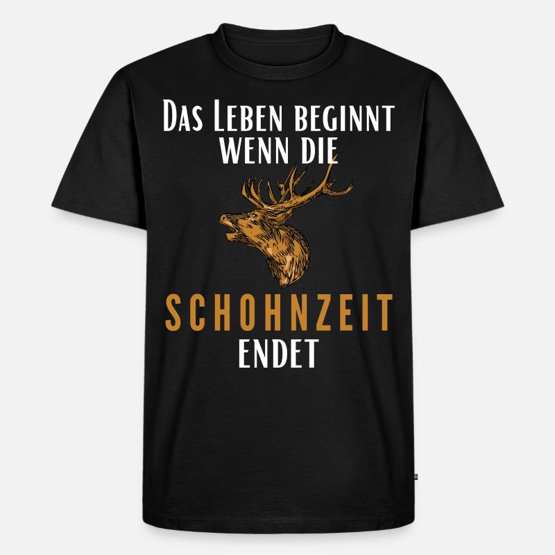 Jäger Rotwild Treibjagd Geschenk - Männer Premium Bio T-Shirt - Schwarz